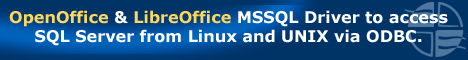 OpenOffice and LibreOffice MSSQL Driver to access SQL Server from Linux and UNIX via ODBC. Free Trial.