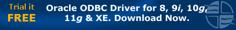Trial it free: Oracle ODBC Driver for 8, 9i, 10g, 11g and XE. Download now.