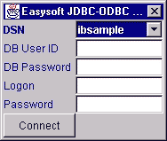 Easysoft JDBC-ODBC Bridge Select DSN dialog box